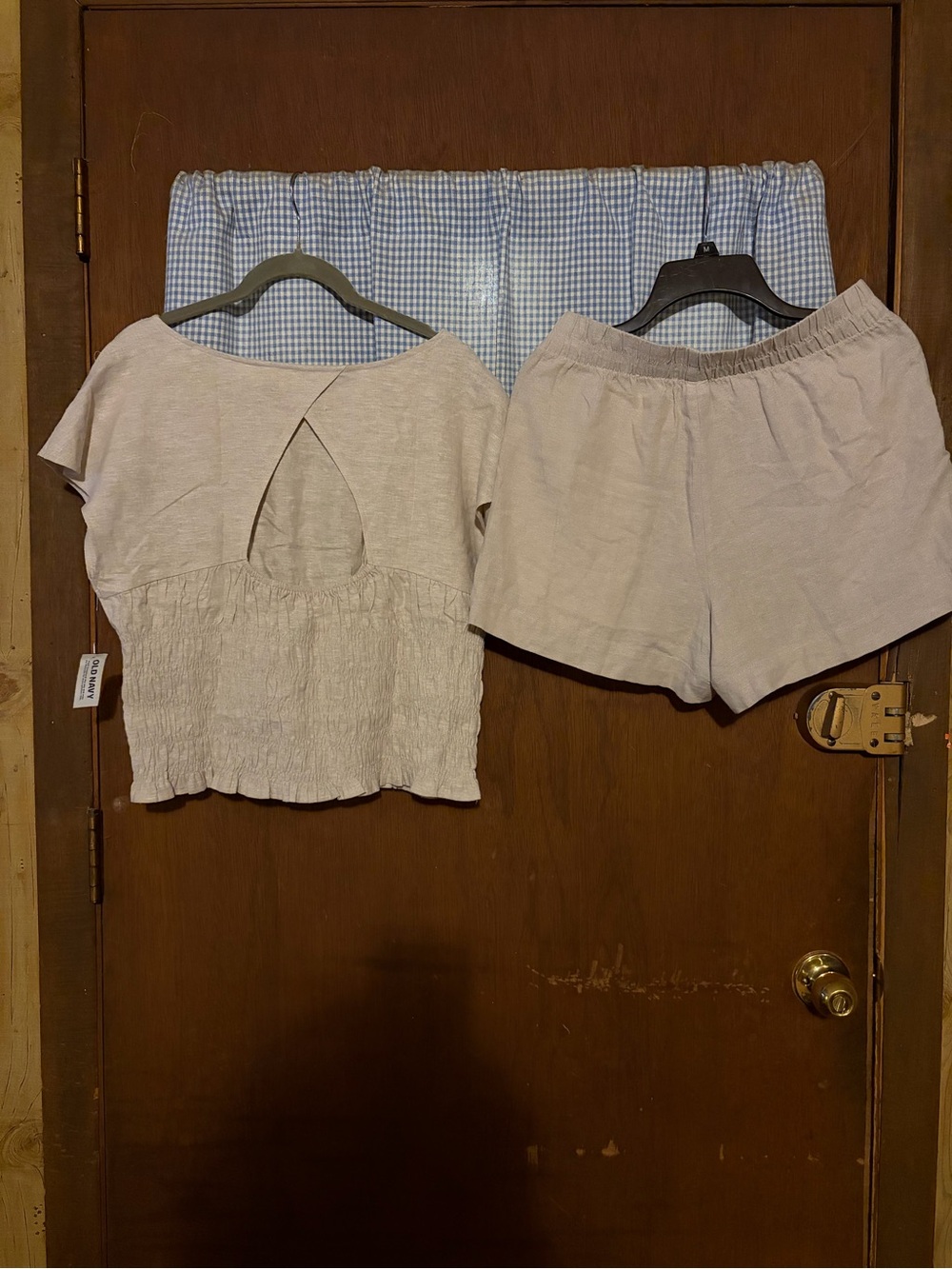 Old Navy Blue High-Waist Elastic Shorts with Matching Smocked Open Back Top - Picture 12 of 15